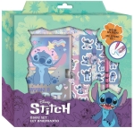 Подаръчен Комплект Лило и Стич, Lilo and Stitch с Таен Дневник с Катинарче, Магически Химикал за Скрито Писане с UV Светлина, Стикери и Химикал с Клипс 22х26х5 см